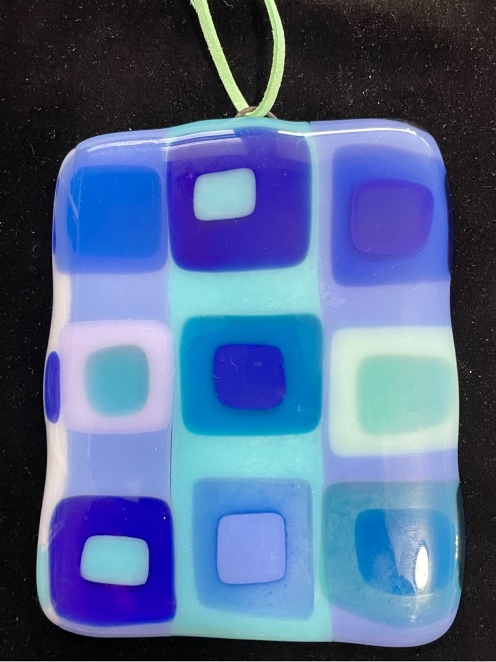 “ Jazz “Art Glass Hanging Plaque 5”x4”Original Handmade